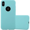 Pouzdro a kryt na mobilní telefon Apple Cadorabo pouzdro pro Apple iPhone X / XS v barvě CANDY Modrá Flexibilní TPU silikonový kryt Ultra Slim Soft Back Cover Case Bumper