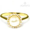 Prsteny Adanito BRR0801GP Zlatý s perlou a zirkony