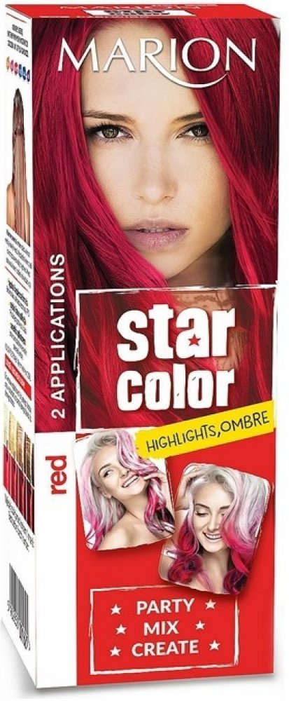 Marion Star Color smývatelná barva na vlasy Red červená 2 x 35 ml |  Srovnanicen.cz