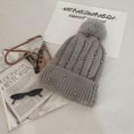 Flamenco Mystique pletená čepice s bambulí a perlami CZ36WZ2 šedá – Zboží Mobilmania