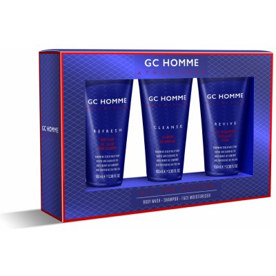 Grace Cole Athleisure Men sprchový gel 100 ml + šampon 100 ml + krém na obličej 100 ml dárková sada