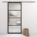 vidaXL hliník a ESG sklo 90 x 205 cm černé – Hledejceny.cz