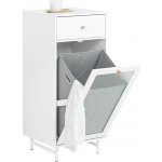 SoBuy BZR116-W Koupelnová skříňka Skříňka na prádlo s prádelní taškou Koš na prádlo Koupelnová skříňka bílá – Zboží Mobilmania