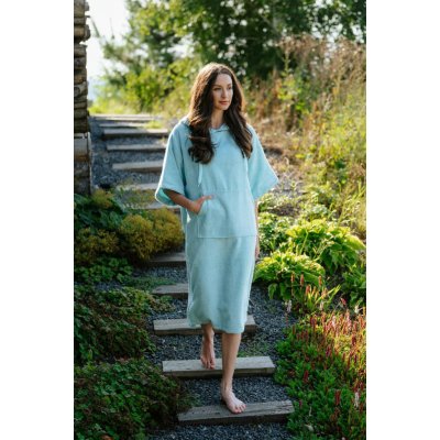 Dámské bambusové plážové pončo Mlžná modř – Zboží Dáma