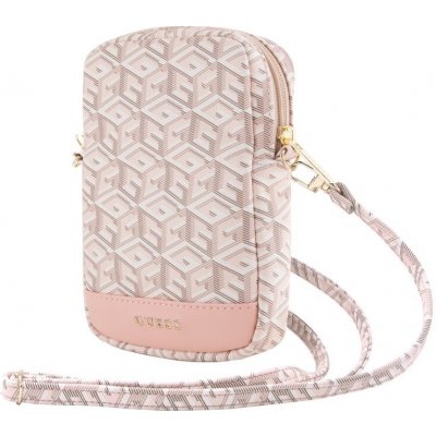 Guess PU G Cube Wallet Phone Bag Zipper růžové – Zboží Mobilmania