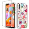 Pouzdro a kryt na mobilní telefon Samsung PROTEMIO 32037 DUAL ART odolný kryt Samsung Galaxy A11 / M11 FLOWERS