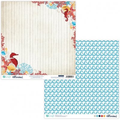 Oboustranný papír na scrapbooking 30.5 x 30.5 cm - Marine 06 – Sleviste.cz