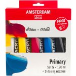 Amsterdam Standard Primary sada akrylových barev 5 ks 120 ml – Hledejceny.cz