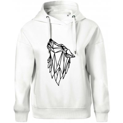 Geometrie vlk vyjící Oversized mikina dámská Moon kratší + širší Bílá – Hledejceny.cz