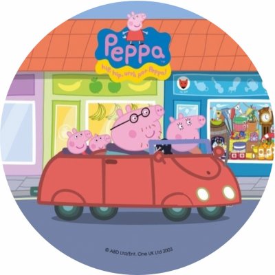 Jedlý tisk PRASÁTKO PEPPA ● materiál: FONDÁNOVÝ DECORLIST ✴️, ● velikost: střední cupcakes 50 mm (20 ks na A4) ☝ – Zbozi.Blesk.cz