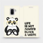 Pouzdro Mobiwear parádní flip Samsung Galaxy A8 2018 - M041S Panda - life is not always black and white – Sleviste.cz