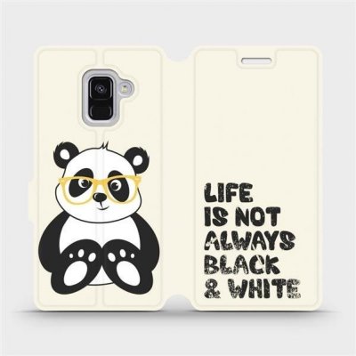 Pouzdro Mobiwear parádní flip Samsung Galaxy A8 2018 - M041S Panda - life is not always black and white