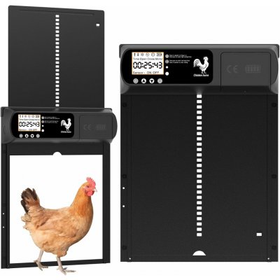 eVatmaster Automatická dvířka do kurniku světelný senzor, časovač, manuální yoarmyt | černý – Sleviste.cz