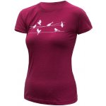 Sensor Merino Active Songbirds dámské triko krátký rukáv Lilla – Zboží Mobilmania