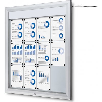 Jansen Display venkovní vitrína typu LED T osvětlení 12 x A4