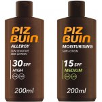 Piz Buin Set Allergy Lotion SPF 30 + Moisturizing Lotion SPF 15 opalovací krém pro citlivou pokožku a hydratační opalovací krém 200 ml + 200 ml