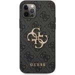 Pouzdro Guess PU 4G Metal Logo Apple iPhone 12/12 Pro, šedé – Hledejceny.cz