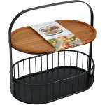 Springos Servírovací tác na svačiny kovový koš s rukojetí 24 x 15 x 25 cm – Sleviste.cz