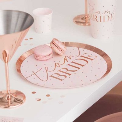 Ginger Ray Talíře Team Bride rose gold