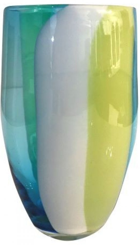 Skleněná váza modrá průhledná, výška 23,5 cm | Srovnanicen.cz
