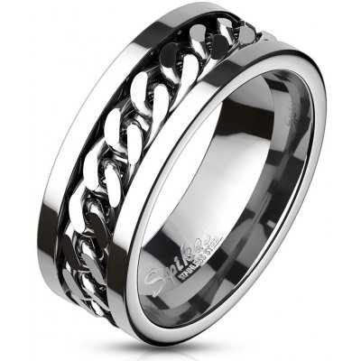 Šperky4U OPR0144 Pánský ocelový prsten řetěz – Zboží Mobilmania