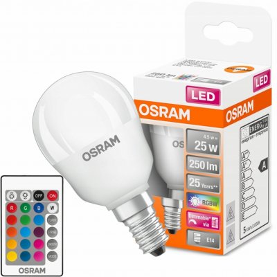 Osram Klasická matná žárovka LED STAR+ RGBW P E14 4.5W s ovladačem – Zbozi.Blesk.cz