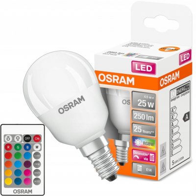 Osram Klasická matná žárovka LED STAR+ RGBW P E14 4.5W s ovladačem – Hledejceny.cz