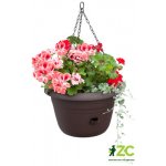 Plastia Samozavlažovací závěsný květináč 25 cm hnědá – Zboží Mobilmania
