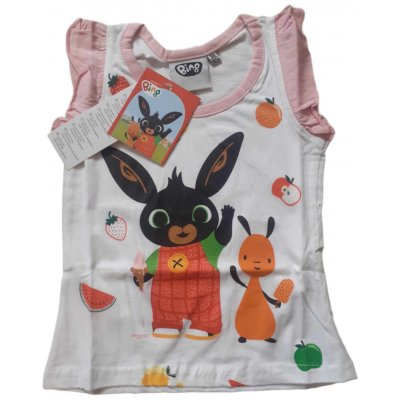 Lehké bavlněné dívčí tílko s motivem zajíčka Binga, ideální pro letní dny bílé – Zboží Dáma