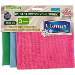 Clanax Utěrka z mikrovlákna sada 30 x 30 cm 3 ks