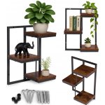 MODERNHOME Nástěnný stojan na květiny MELODY 45,5 x 32,5 cm hnědý/černý – Zboží Dáma