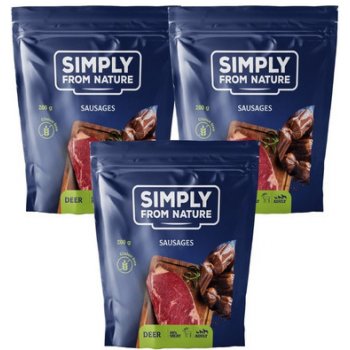 SIMPLY FROM NATURE Klobásky s jelením masem 3 x 200 g