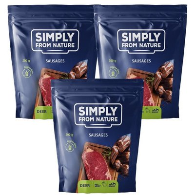 SIMPLY FROM NATURE Klobásky s jelením masem 3 x 200 g