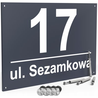 Číslo Domu Adresní Tabulka 32x21 Antracit Šedá Dibond UV + Hmoždinky – Sleviste.cz