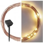 EMOS LED nano řetěz se solárním panelem měděný 12 m venkovní i vnitřní teplá bílá časovač – Zbozi.Blesk.cz
