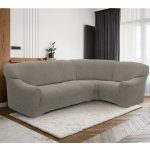 Forbyt potah na rohovou sedačku napínací Denia světle šedá 340 - 540 x 60 - 110 cm – Zboží Mobilmania