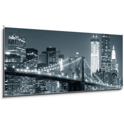 Skleněný obraz 1D - 120 x 50 cm - New York City Brooklyn Bridge Brooklynský most v New Yorku – Zboží Mobilmania