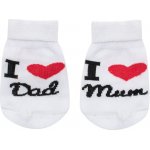 New Baby Kojenecké bavlněné ponožky I Love Mum and Dad bílé I love Mum and Dad Bílá – Zboží Mobilmania