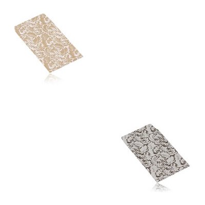 Šperky Eshop Papírová dárková obálka motiv zvlněných listů 50 x 85 mm Y56.14 Bílá olivová
