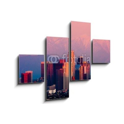 Obraz 4D čtyřdílný - 120 x 90 cm - Los Angeles at sunset Los Angeles při západu slunce – Zbozi.Blesk.cz