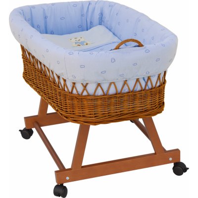 Scarlett Proutěný košík na miminko Méďa modrá