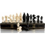 Chesschec Dřevo-plastové šachy Wiking černo-bílé – exkluzivní velký šachový set 42 x 42 cm – Zboží Dáma