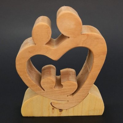 Amadea Dřevěné puzzle betlém v srdci masivní dřevo dvou druhů dřevin 9x12x3 cm – Zboží Mobilmania
