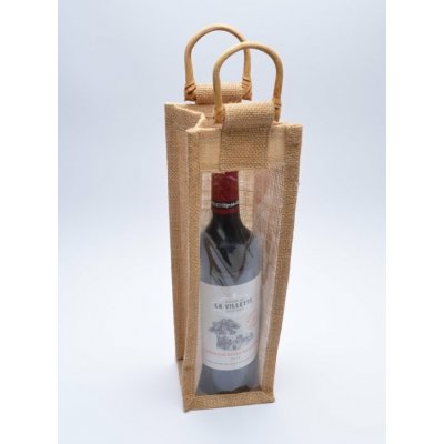 Jutová taška na láhev s průhledem – Sleviste.cz