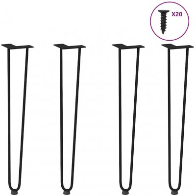 Omaxi 955891 Vlásenkové nohy pro konzolové stolky 4 ks černé 72 cm masivní ocel – Sleviste.cz