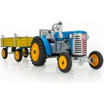 Kovap Traktor Zetor s valníkem modrý na klíček – Zboží Dáma