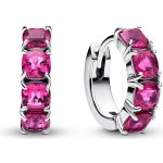 Pandora Kruhové stříbrné náušnice s růžovými krystaly Timeless 293851C01 – Sleviste.cz