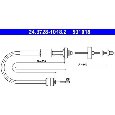 Tažné lanko, ovládání spojky ATE 24.3728-1018.2