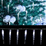 Fiqops LED pohádkové světla ledový déšť vnitřní venkovní vánoční osvětlení Model: 40 ledových LED 8 světelných funkcí studená bílá
