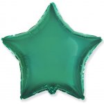 FLEXMETAL Balón foliový 45 cm Hvězda zelená TYRKYSOVÁ – Zboží Dáma